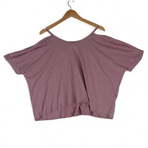 Ariat Flowy Francesca Top Nostalgia Rose Oversized Fit Split Neck Shark Bite Hem